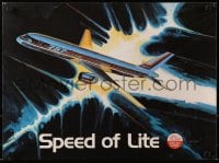 3g559 SPEED OF LITE 17x23 special poster 1980s art of the Boeing 757 in flight by Bart Hunt!