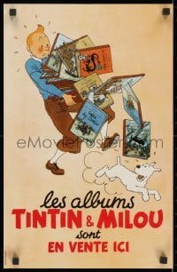 3g574 TINTIN 13x21 Belgian commercial poster 1980s George Herge Remi, les albums with Milou!