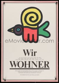 3g408 WIR WOHNER 23x32 East German stage poster 1976 colorful bird-like art by Bofinger!