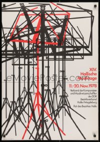 3g120 XIV. HALLISCHE MUSIKTAGE 23x32 East German music poster 1978 art by Voigt!