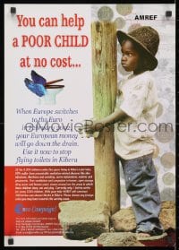 3g599 YOU CAN HELP A CHILD AT NO COST 17x24 Kenyan special poster 1990s you can stop flying toilets!