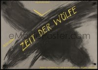 3g410 ZEIT DER WOLFE 23x32 East German stage poster 1989 Ulrich Plenzdorf, stark title art!