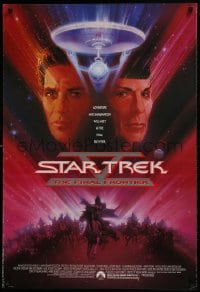 3g921 STAR TREK V 1sh 1989 The Final Frontier, art of William Shatner & Leonard Nimoy by Bob Peak!