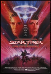 3g922 STAR TREK V advance 1sh 1989 The Final Frontier, art of William Shatner & Nimoy by Bob Peak!