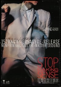 3g929 STOP MAKING SENSE 1sh R1999 Jonathan Demme, Talking Heads, close-up of David Byrne's suit!