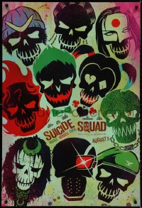 3g935 SUICIDE SQUAD teaser DS 1sh 2016 Smith, Leto as the Joker, Robbie, Kinnaman, cool art!