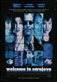 3g977 WELCOME TO SARAJEVO signed 1sh 1997 by Goran Visnjic, great images of Harrelson, Tomei!