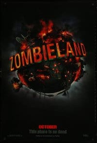 3g999 ZOMBIELAND teaser 1sh 2009 Harrelson, Eisenberg, this place is so dead, wild image of Earth!