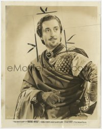 3h081 ADVENTURES OF ROBIN HOOD 8x10.25 still 1938 Basil Rathbone portrait as Sir Guy of Gisbourne!