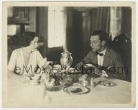 3h167 BUSTER KEATON/NATALIE TALMADGE deluxe 8x10 still 1921 newlywed husband & wife at home!
