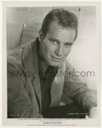 3h191 CHARLTON HESTON 8x10.25 still 1955 head & shoulders portrait of the Paramount leading man!