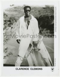 3h200 CLARENCE CLEMONS 8x10.25 music publicity still 1989 the saxophonist at CBS Records!