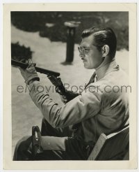 3h201 CLARK GABLE deluxe 8x10 still 1934 close up with shotgun at shooting range by Russell Ball!