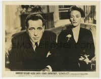 3h211 CONFLICT 8x10.25 still 1945 smoking Rose Hobart eyes Humphrey Bogart by her on couch!