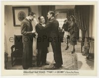 3h323 FOUR'S A CROWD 8x10.25 still 1938 Russell watches Errol Flynn tweak Patric Knowles' nose!