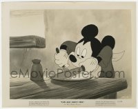 3h337 FUN & FANCY FREE 8x10.25 still 1947 poor Mickey Mouse cutting a single bean for his dinner!