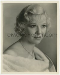 3h363 GLENDA FARRELL 8x10.25 still 1934 head & shoulders portrait in fur by Elmer Fryer!