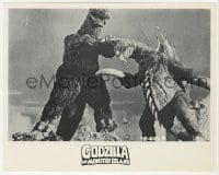 3h372 GODZILLA ON MONSTER ISLAND 8x10 still 1976 great rubbery monster battle scene!