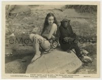 3h410 HER JUNGLE LOVE candid 8x10.25 still 1938 sexy Dorothy Lamour & Jiggs the chimpanzee on set!