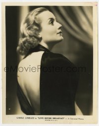 3h564 LOVE BEFORE BREAKFAST 8x10.25 still 1936 beautiful Carole Lombard in sexy backless dress!