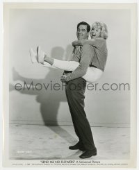3h806 SEND ME NO FLOWERS 8.25x10 still 1964 strong Rock Hudson carrying Doris Day on his back!
