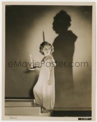 3h817 SHIRLEY TEMPLE 8x10.25 still 1930s adorable portrait in nightgown with candle by her shadow!