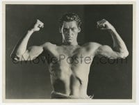 3h868 TARZAN THE APE MAN 6x8 news photo 1931 Johnny Weissmuller flexes his perfect physique!