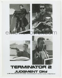 3h873 TERMINATOR 2 int'l 8x10 still 1991 four different images of cyborg Arnold Schwarzenegger!