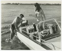 3h890 THUNDERBALL 8x10 still 1965 Sean Connery as James Bond climbing into boat w/Martine Beswick!