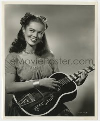 3h964 WITHOUT RESERVATIONS 8.25x10 still 1946 sexy Dona Drake playing guitar by John Miehle!
