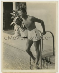 3h162 BRUCE CABOT 8x10 still 1930s taking a plunge in swimming pool at his Beverly Hills home!