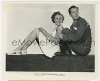 3h319 FOREIGN CORRESPONDENT 8x10 still 1940 portrait of lovers Joel McCrea & sexy Laraine Day!