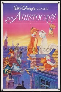 3j049 ARISTOCATS 1sh R1987 Walt Disney feline jazz musical cartoon, great colorful art!