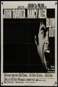 3j098 BLOW OUT 1sh 1981 John Travolta, Brian De Palma, murder has a sound all of its own!