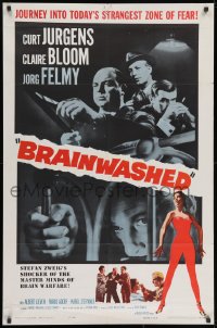 3j108 BRAINWASHED 1sh 1961 Curt Jurgens, Claire Bloom, today's strangest zone of fear!