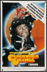 3j163 CLOCKWORK ORANGE 1sh R1982 Stanley Kubrick classic, different art of Malcolm McDowell
