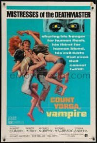 3j174 COUNT YORGA VAMPIRE 1sh 1970 AIP, artwork of the mistresses of the deathmaster feeding!!