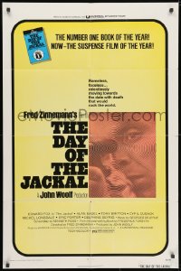3j195 DAY OF THE JACKAL 1sh 1973 Fred Zinnemann assassination classic, master killer Edward Fox!