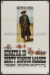 3j221 DIRTY DINGUS MAGEE 1sh 1970 art of Frank Sinatra & Kennedy holding guns on each other!