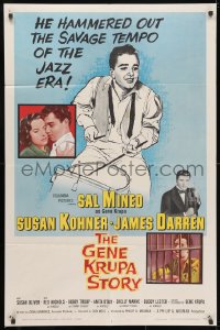 3j329 GENE KRUPA STORY 1sh 1960 Sal Mineo hammered out the savage tempo of the Jazz Era!