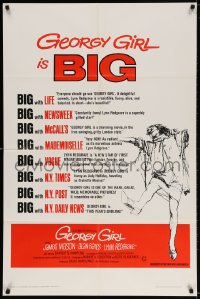 3j331 GEORGY GIRL style B 1sh 1966 Lynn Redgrave, James Mason, Alan Bates, Charlotte Rampling!