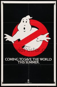 3j335 GHOSTBUSTERS teaser 1sh 1984 Ivan Reitman sci-fi horror, coming to save the world this Summer