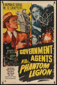 3j351 GOVERNMENT AGENTS VS. PHANTOM LEGION 1sh 1951 Republic serial, full color!