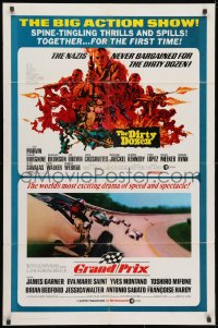3j353 GRAND PRIX/DIRTY DOZEN 1sh 1969 F1 racing driver James Garner and Lee Marvin in WWII!