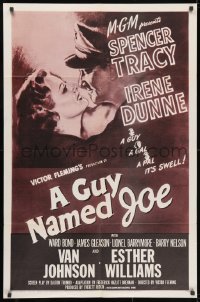 3j367 GUY NAMED JOE 1sh R1955 World War II pilot Spencer Tracy loves Irene Dunne after death!