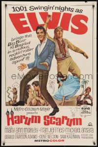 3j377 HARUM SCARUM 1sh 1965 rockin' Elvis Presley & Mary Ann Mobley in a swingin' spoof!