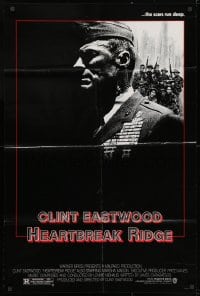 3j380 HEARTBREAK RIDGE 1sh 1986 Clint Eastwood all decked out in uniform & medals!