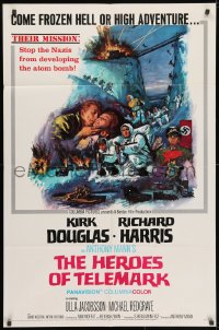 3j390 HEROES OF TELEMARK 1sh 1966 Kirk Douglas & Richard Harris stop Nazis making atom bomb!