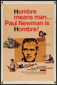 3j400 HOMBRE 1sh 1966 Paul Newman, Martin Ritt, Fredric March, it means man!
