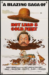 3j407 HOT LEAD & COLD FEET 1sh 1978 Disney, wacky art of Don Knotts in mud from the neck down!